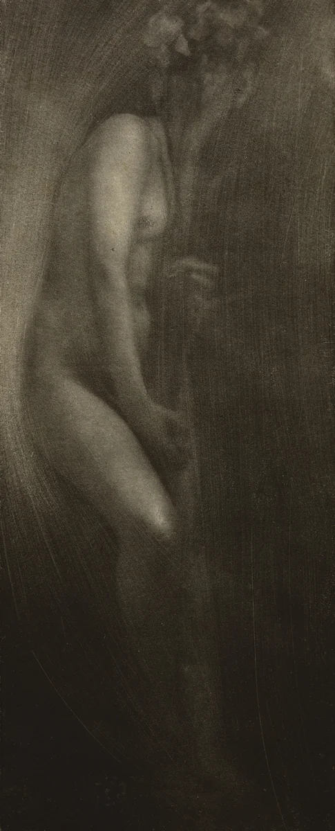 Figure with Iris by Edward Steichen, photograph, 1902
