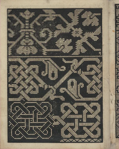 Libbretto nouellamete composto per maestro Domenico da Sera...lauorare di ogni sorte di punti, page 16 (verso) by Domenico da Sera, book, 1532