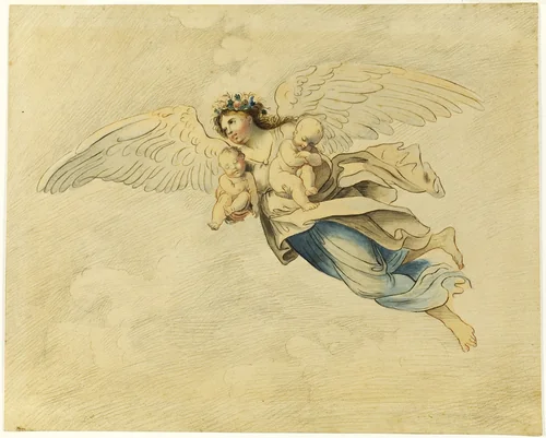 Night Carrying Sleep and Death by Domenichino, painting, 1601-1899