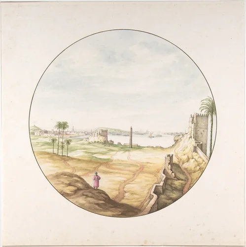 View of the Obelisk of Thutmosis III Seen from the Walls of Alexandria by Jan van Call, drawing, 1671-1703