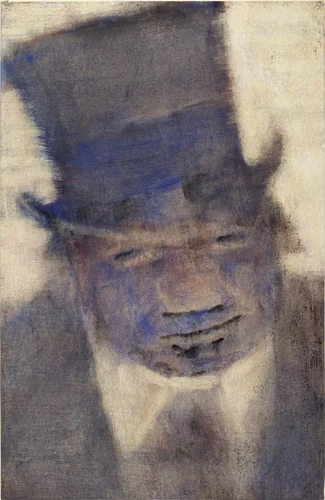 Man in a Top Hat (Mann im Zylinder) by Christian Rohlfs, drawing, 1935