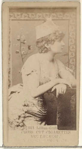 Card Number 343, Lillian Grubb, from the Actors and Actresses series (N145-3) issued by Duke Sons & Co. to promote Cross Cut Cigarettes by W. Duke, Sons & Co., photograph, 1880-1889