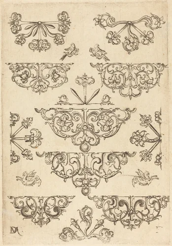 Twelve Studs by Daniel Mignot, print, 1516-1653