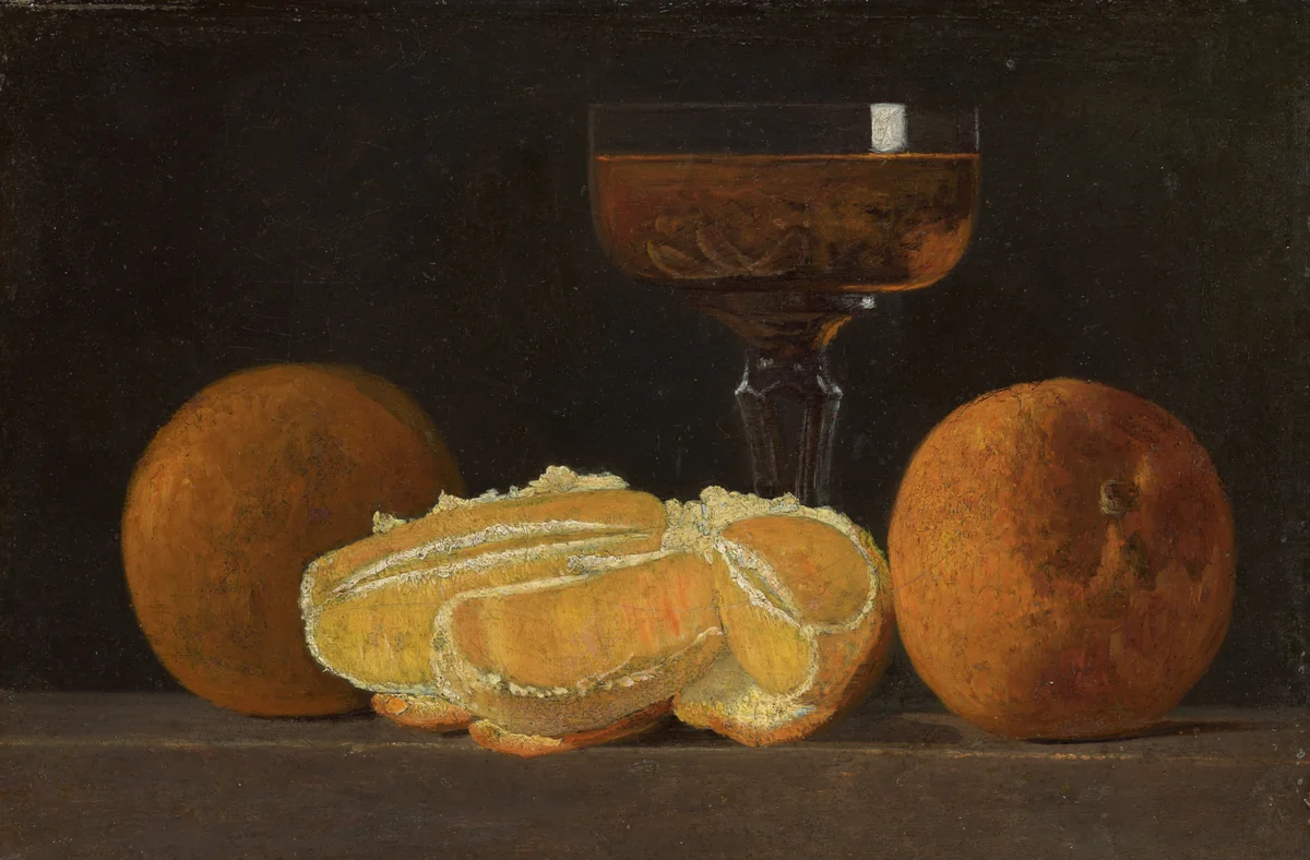 Still Life with Oranges and Goblet of Wine by John Frederick Peto, painting, 1880-1899