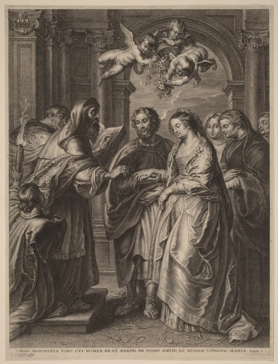 The Marriage of the Virgin by Schelte Adams Bolswert, print, 1586-1659