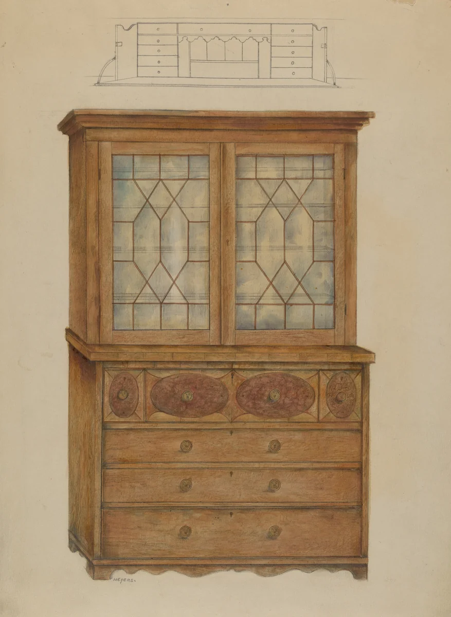 Desk by Henry Meyers, index of american design, 1935-1942