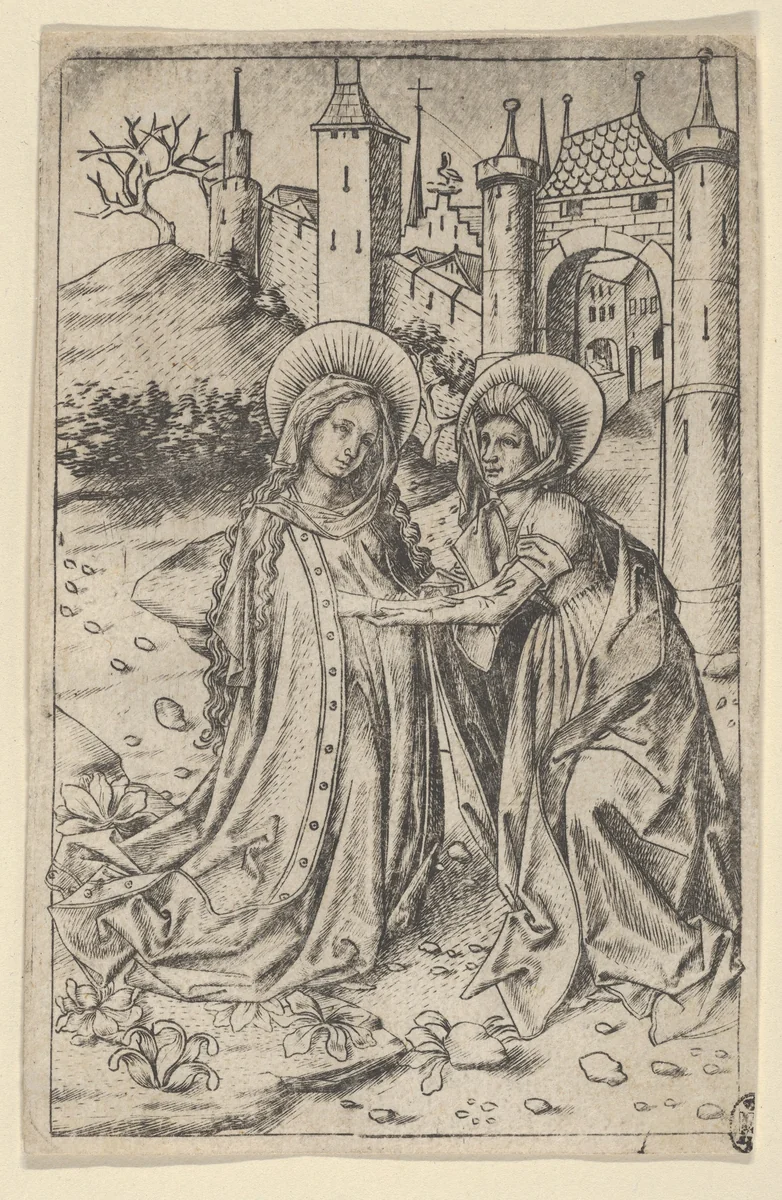 The Visitation by Master ES, print, 1445-1467