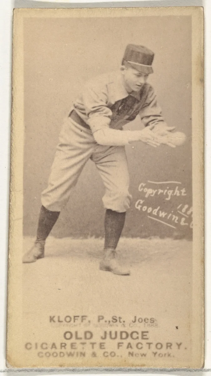 Gustave Louis "Gus" Klopf, Pitcher, St. Joseph Clay Eaters, from the Old Judge series (N172) for Old Judge Cigarettes by Goodwin & Company, photograph, 1888