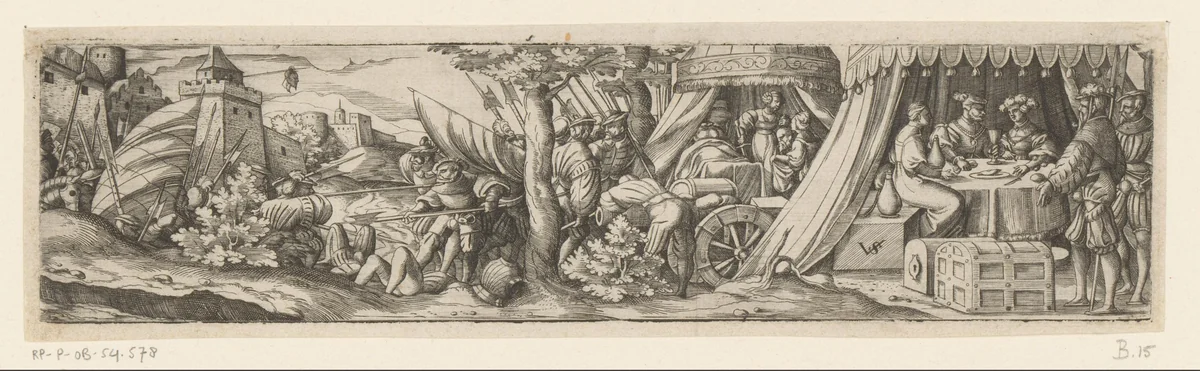 Judit en Holofernes en de belegering van Betylua by Unknown, print, 1524-1562
