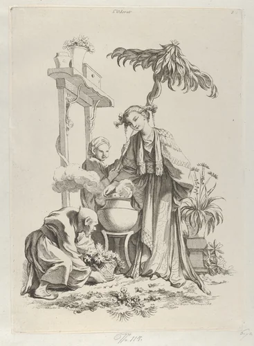 Smell by François Boucher, print, 1720-1770