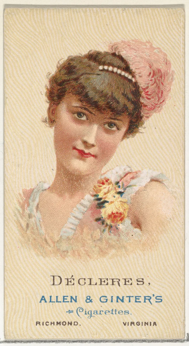 Décleres, from World's Beauties, Series 2 (N27) for Allen & Ginter Cigarettes by Allen & Ginter, print, 1888