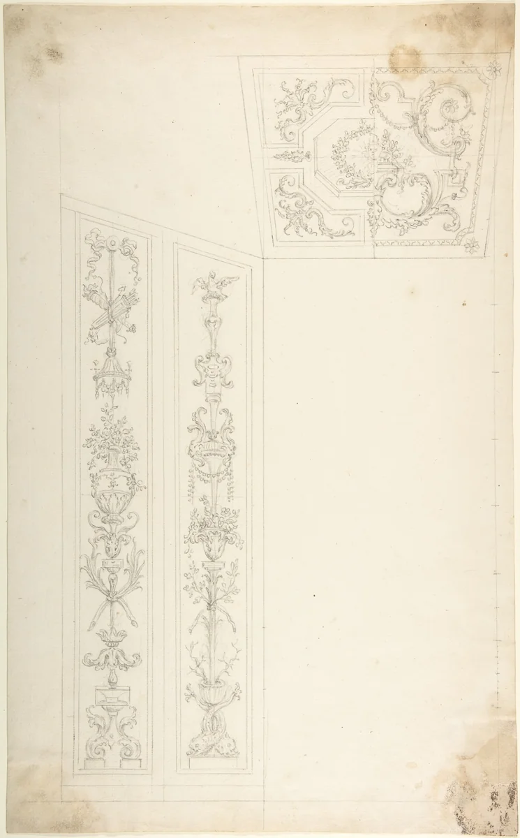 Design for a Wall and a Ceiling Decoration by Leonardo Marini, drawing, 1774-1778
