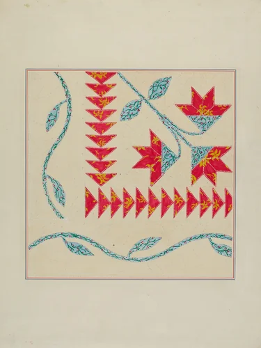 Quilt (Corner) by William Kieckhofel, index of american design, 1940