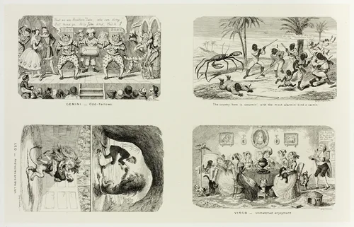 Gemini - Odd Fellows from George Cruikshank's Steel Etchings to The Comic Almanacks: 1835-1853 (top left) by George Cruikshank, print, 1846