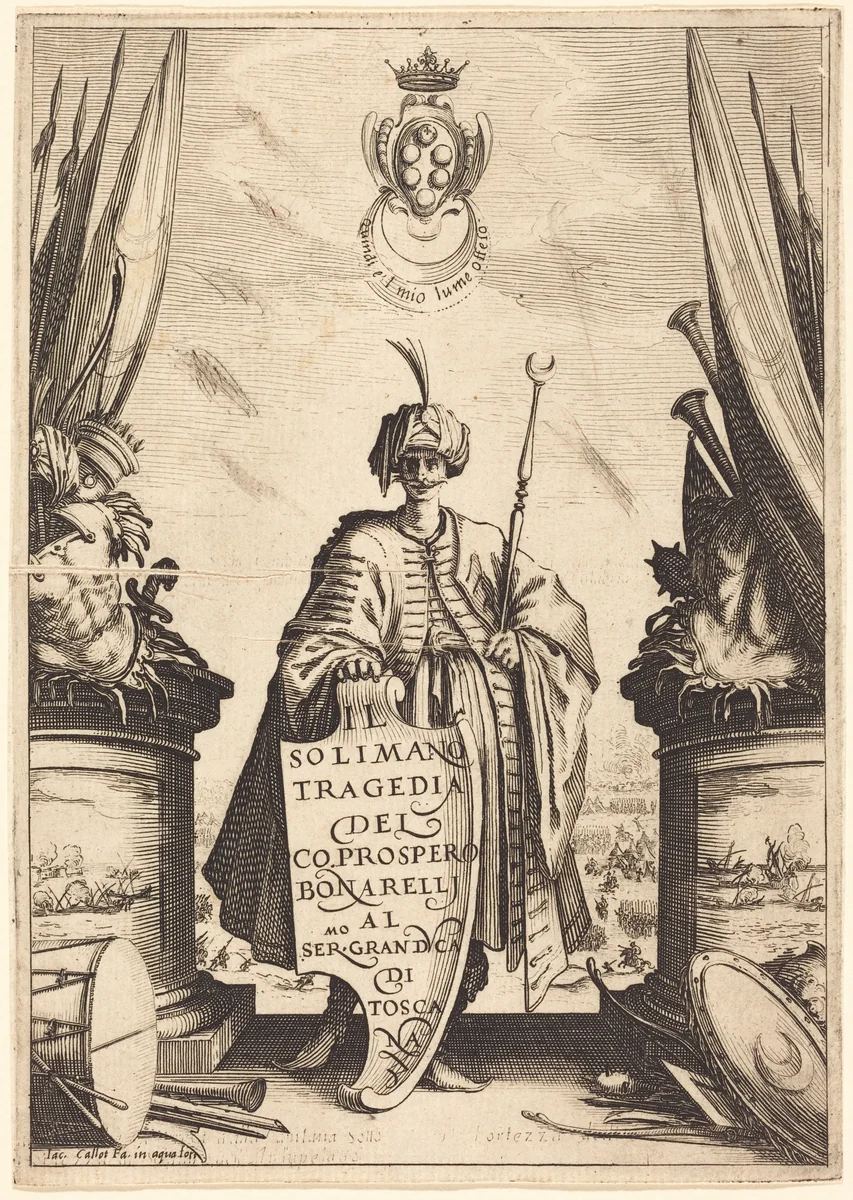 Title Page for "Il Solimano" by Jacques Callot, print, 1620