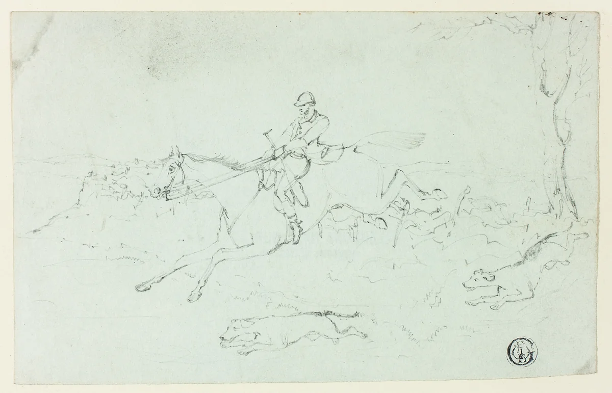 Fox Hunt by Henry Alken, drawing, 1805-1851