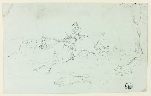 Fox Hunt by Henry Alken, drawing, 1805-1851