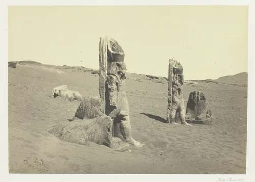 Colossi and Sphynx at Wady Saboua, Nubia by Francis Frith, photograph, 1857