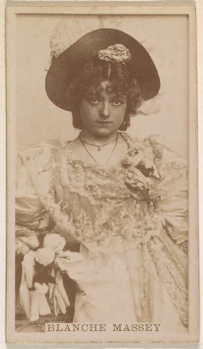 Blanche Massey, from the Actresses series (N245) issued by Kinney Brothers to promote Sweet Caporal Cigarettes by Kinney Brothers Tobacco Company, photograph, 1890