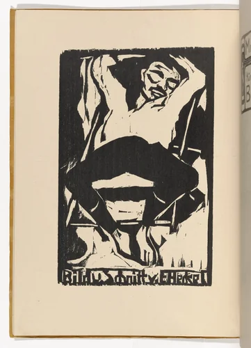 Schlafender Mann (Pechstein) [Sleeping Man (Pechstein)] (plate, folio 15 verso) KG Brücke by Erich Heckel, illustrated book, 1910
