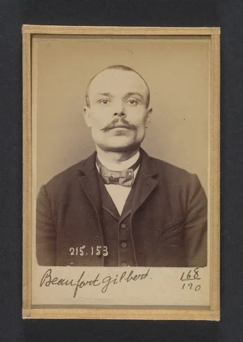 Beaufort. Gilbert. 32 ans, né à Paris Xle. Ébéniste. Anarchiste. 5/3/94. by Alphonse Bertillon, photograph, 1894