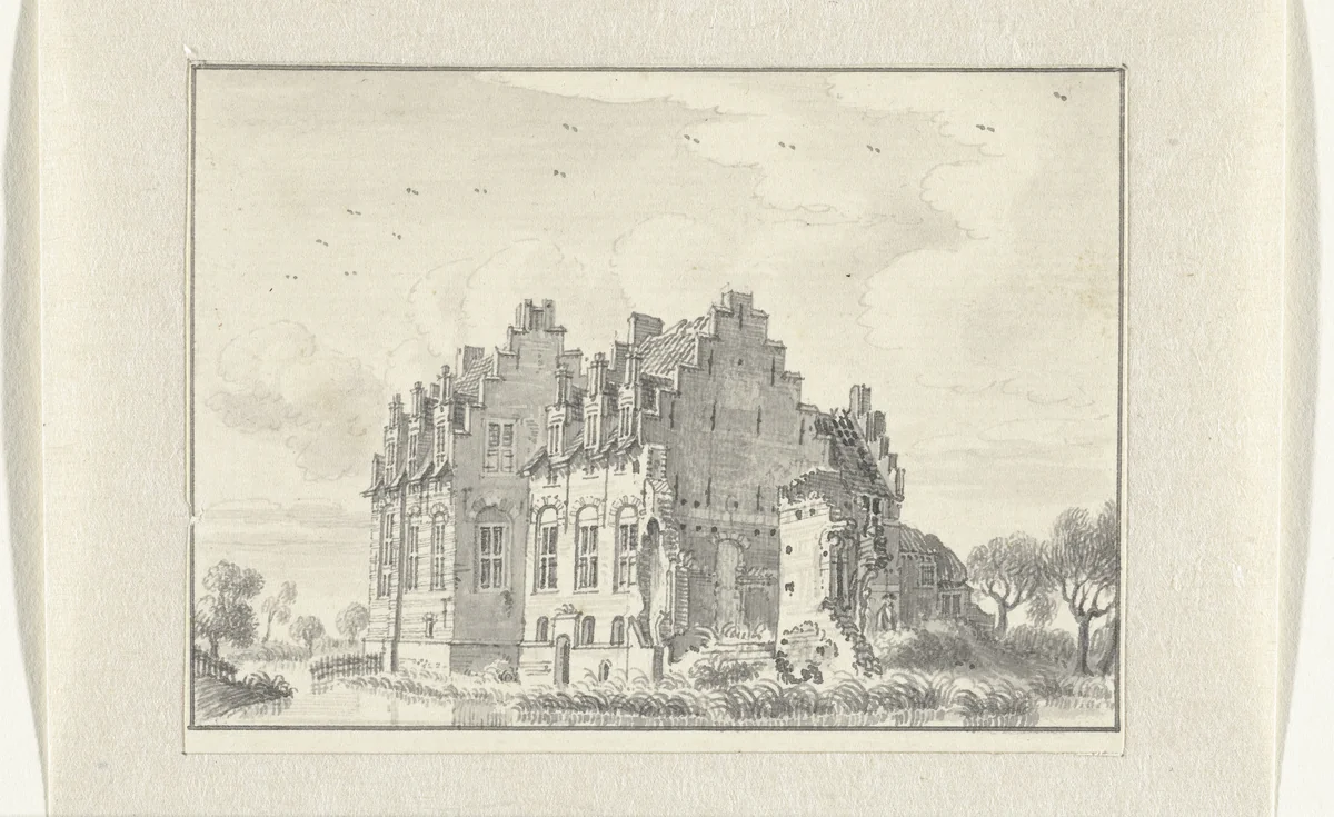 Het Huis te Nijeveld by Jan de Beijer, drawing, 1713-1780