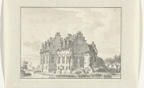 Het Huis te Nijeveld by Jan de Beijer, drawing, 1713-1780