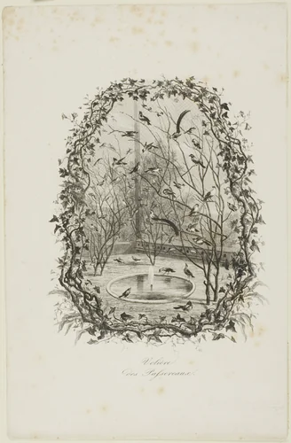 The Sparrow Aviary by Charles-François Daubigny, print, 1843