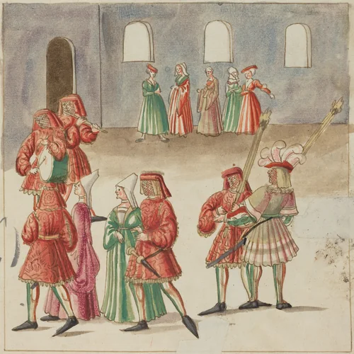 Masquerade by German 16th Century, drawing, 1515