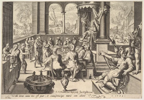 Allegory of the Government of a Childish King by Jacques de Gheyn II, print, 1588