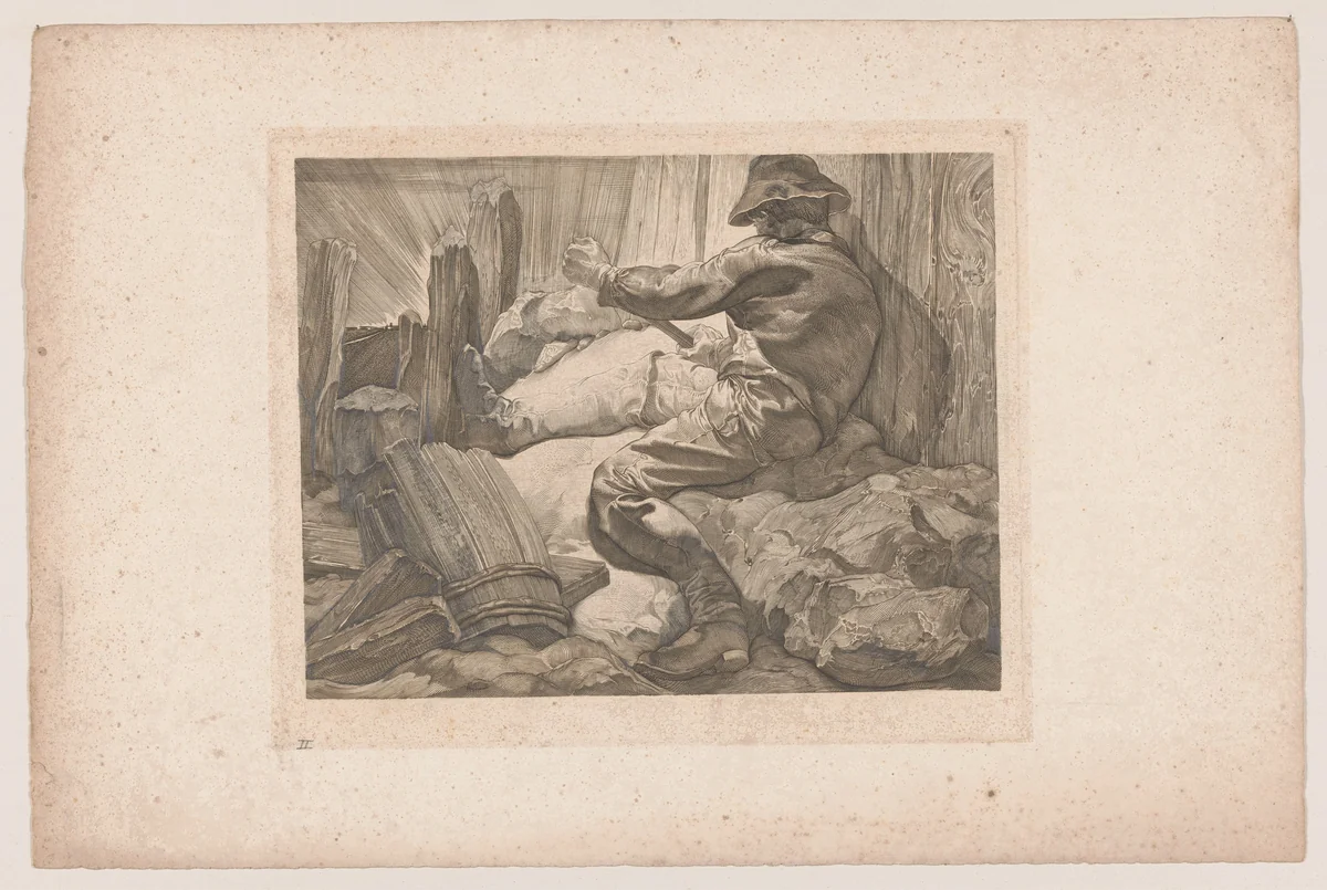 Wrikkende arbeider by Johannes Josephus Aarts, print, 1881-1934