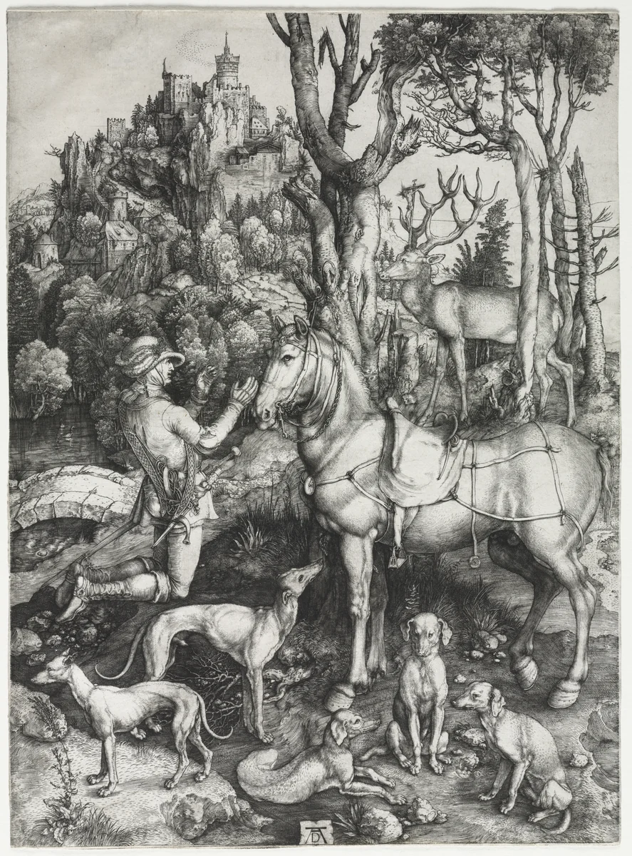 Saint Eustace by Albrecht Dürer, print, 1496-1506
