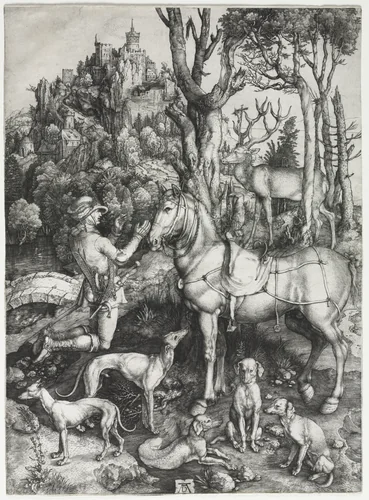 Saint Eustace by Albrecht Dürer, print, 1496-1506