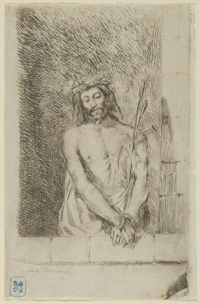 Ecce Homo (Christ with the Reed) by Eugène Delacroix, print, 1833