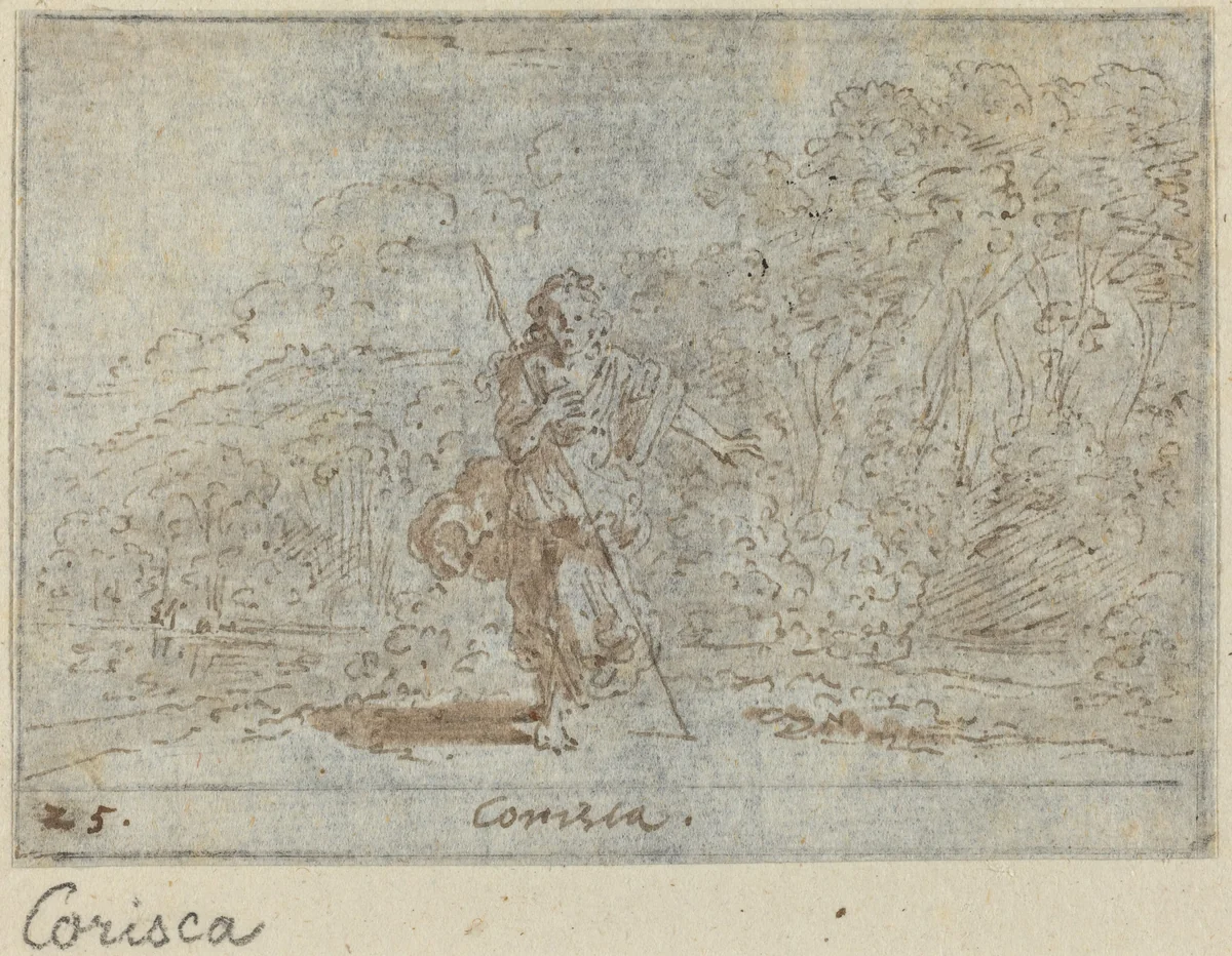 Corisca by Johann Wilhelm Baur, drawing, 1640