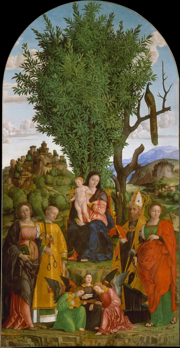 Madonna and Child with Saints by Girolamo dai Libri, painting, 1515-1525