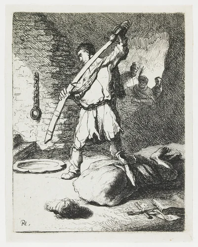 The beheading of St John the Baptist by Rembrandt van Rijn, print, 1631