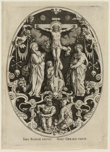 Crucifixion, from Passion of Christ by Jan Sadeler, print, 1570-1600