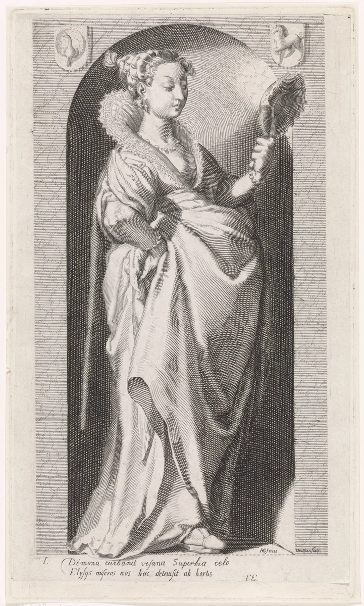 Hoogmoed (Superbia) by Edouard Taurel, print, 1834-1880