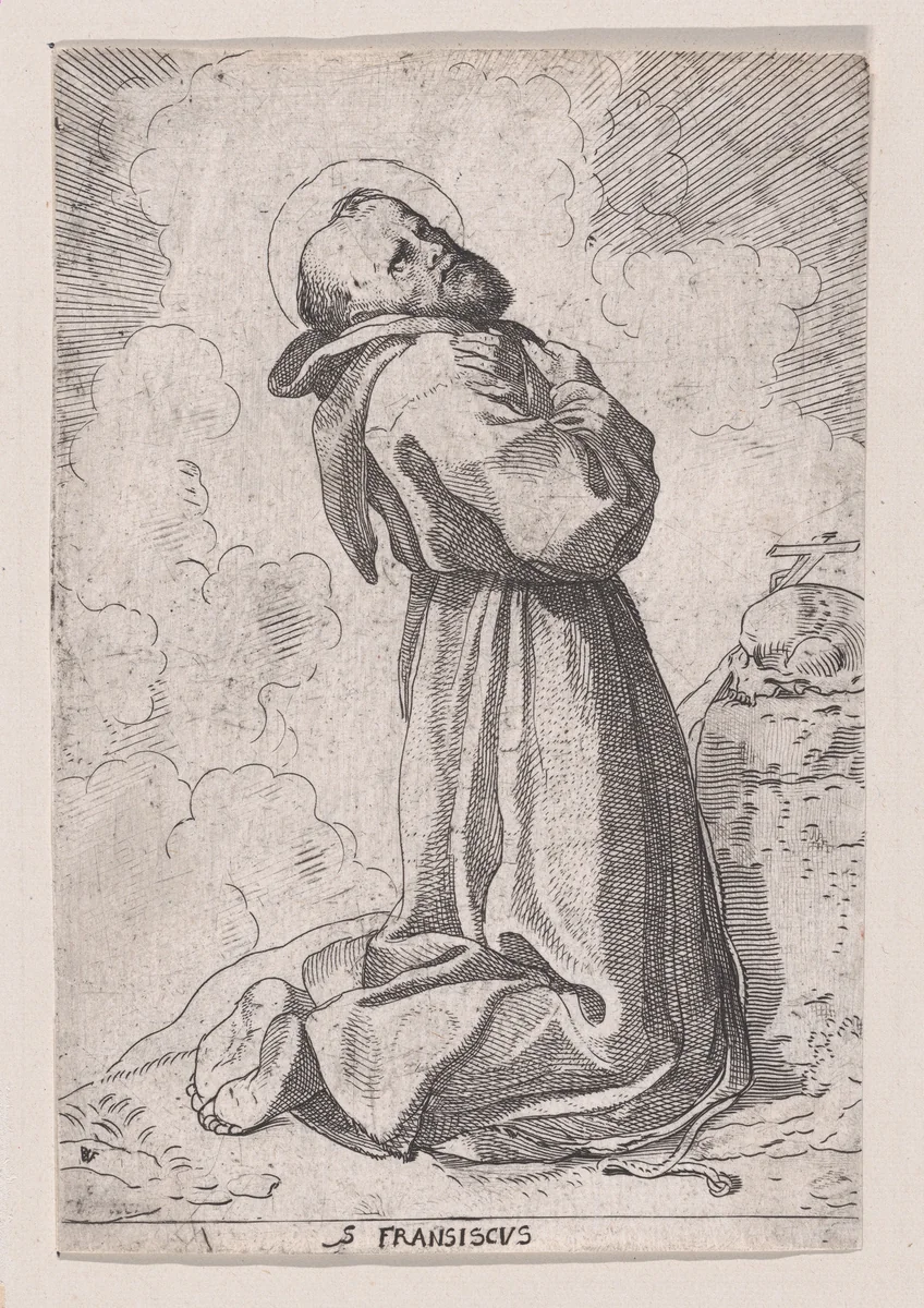 St. Francis by Willem Pietersz Buytewech, print, 1607-1617