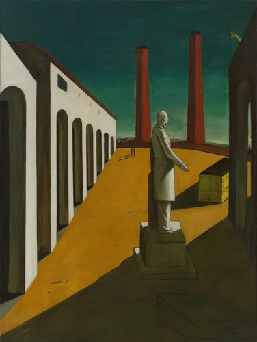 The Enigma of a Day by Giorgio de Chirico, painting, 1914