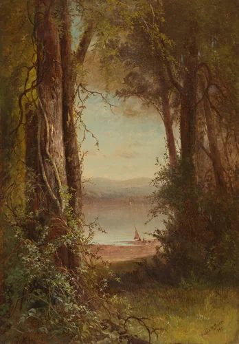 Looking upon the River by Julie Hart Beers, painting, 1880