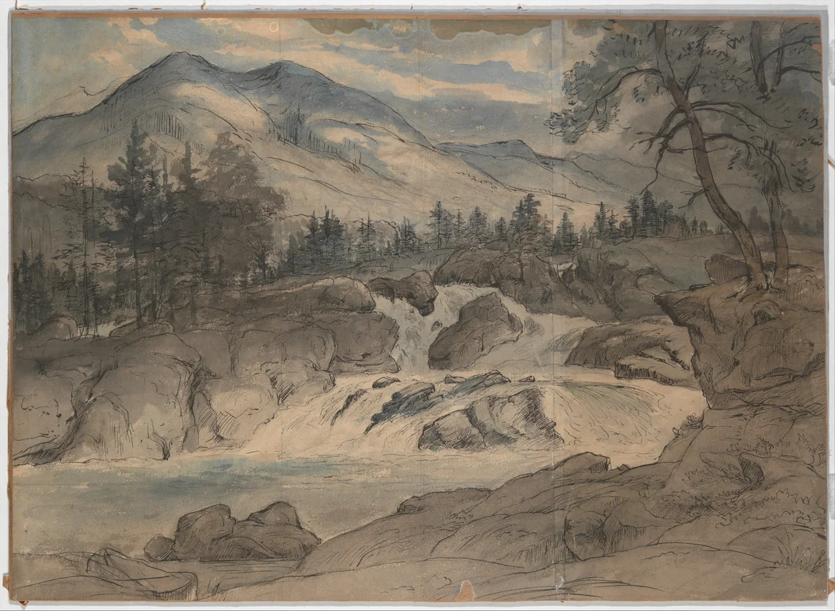 The Labro Falls by Thomas Fearnley, drawing, 1824-1842
