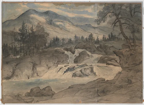 The Labro Falls by Thomas Fearnley, drawing, 1824-1842