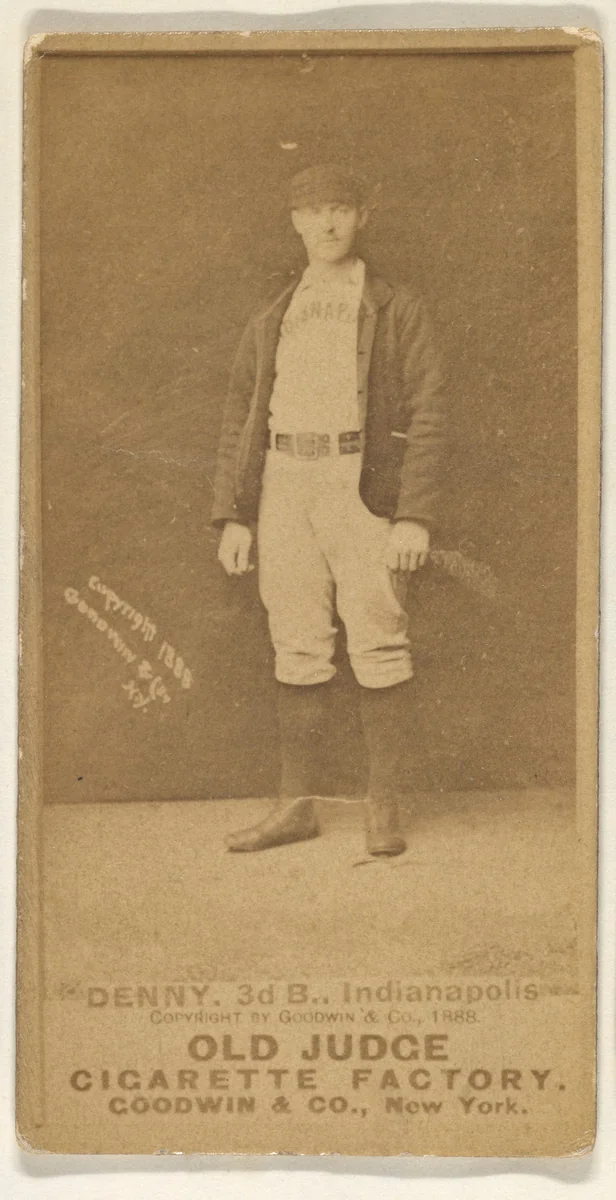Jerry Denny, 3rd Base, Indianapolis, from the Old Judge series (N172) for Old Judge Cigarettes by Goodwin & Company, photograph, 1888