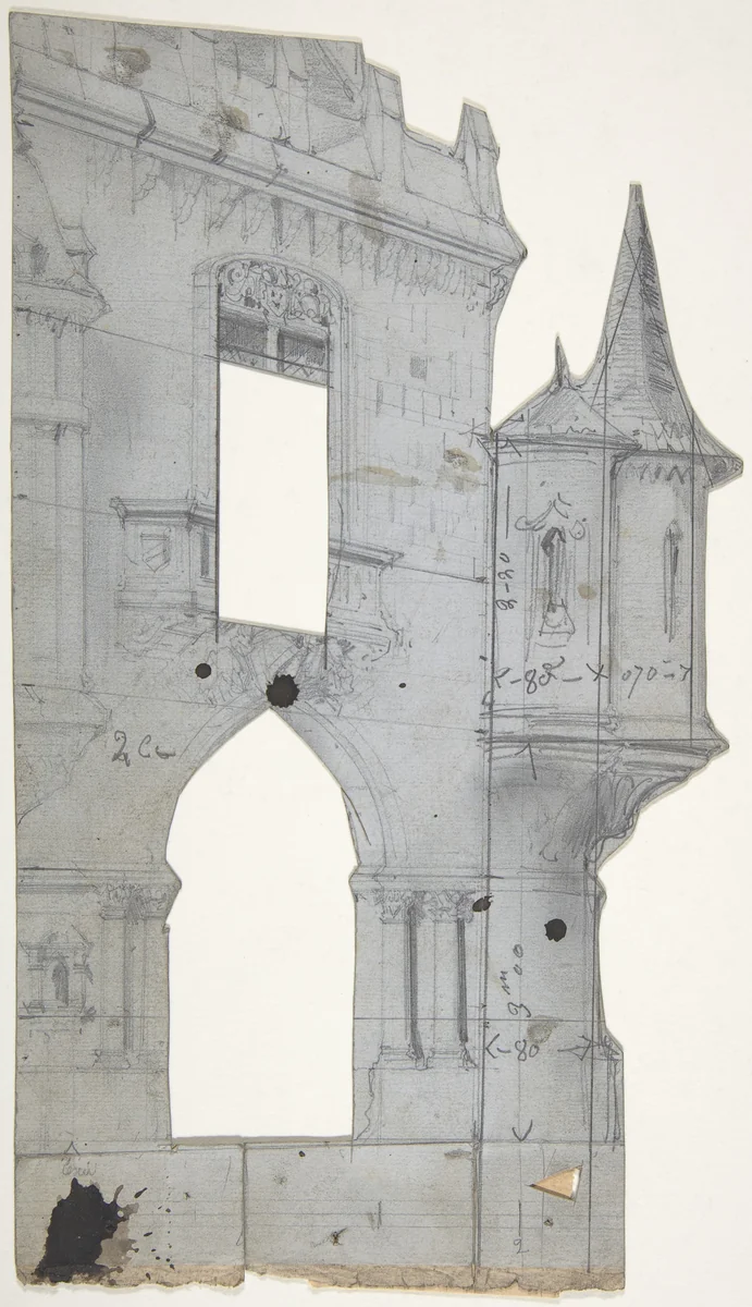 Design for a Stage Set at the Opéra, Paris by Eugène Cicéri, drawing, 1830-1890