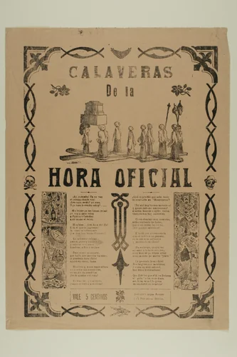 Calavera de la hora oficial (Calavera of the Official Time) by José Guadalupe Posada, print, 1871-1913