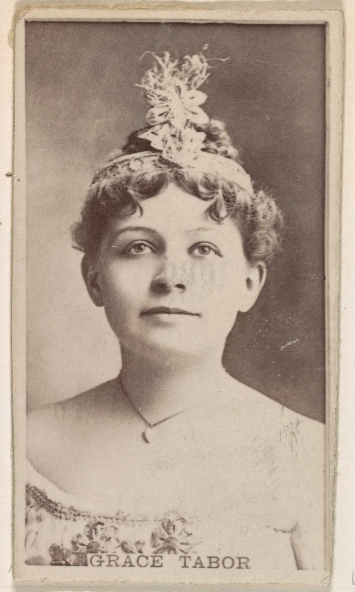 Grace Tabor, from the Actresses series (N245) issued by Kinney Brothers to promote Sweet Caporal Cigarettes by Kinney Brothers Tobacco Company, photograph, 1890