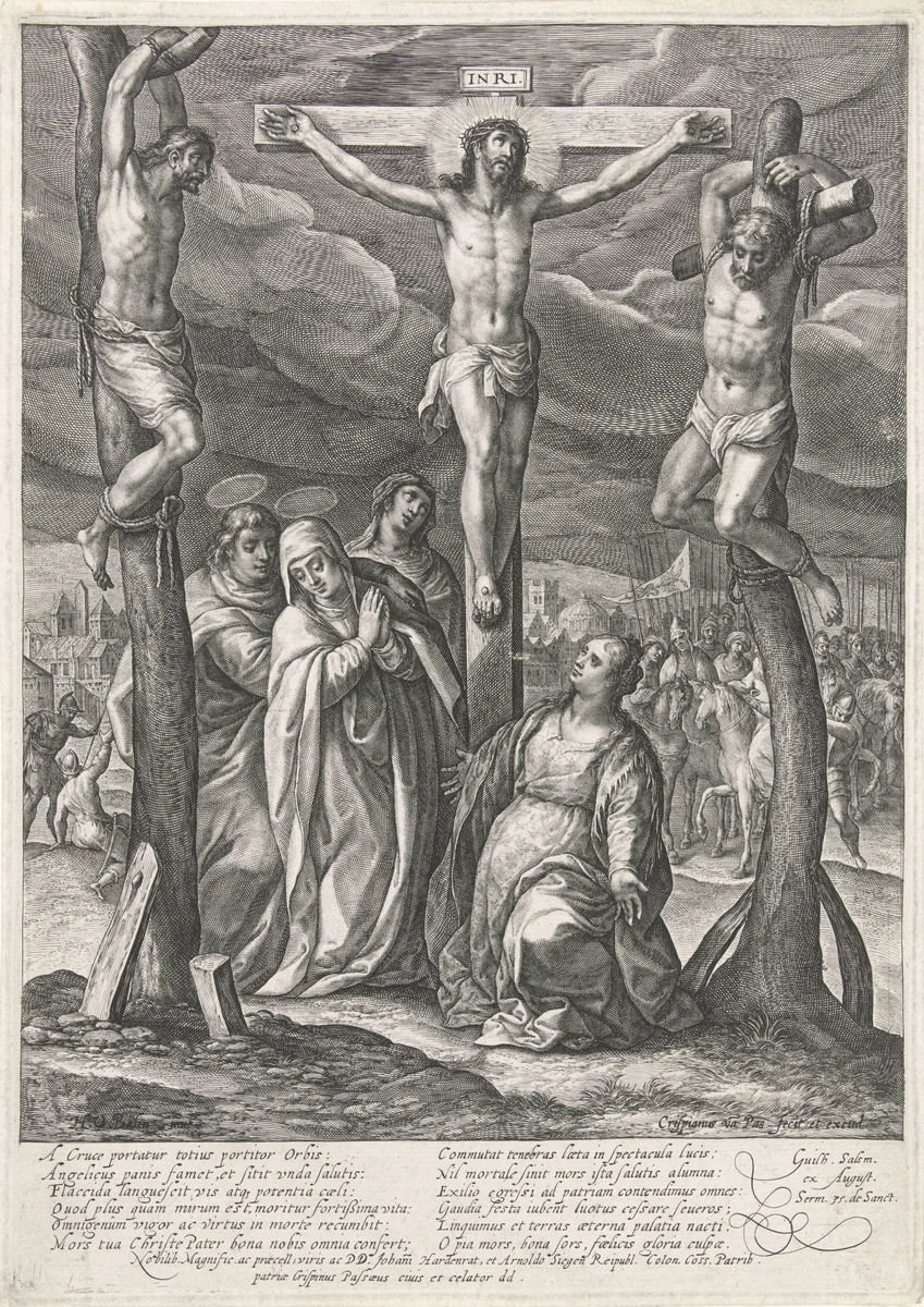 Kruisiging van Christus by Unknown, print, 1574-1637