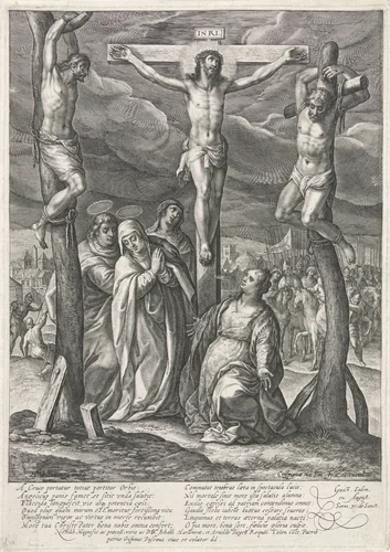 Kruisiging van Christus by Unknown, print, 1574-1637